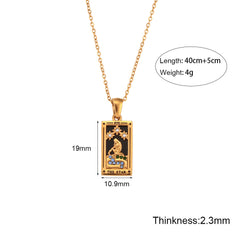 Fashion Tarot Necklace With Rhinestones Diamond Set