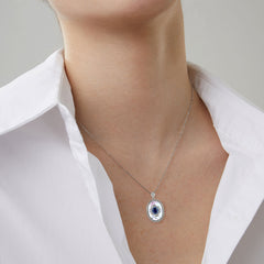 Sapphire Diamond Pendant