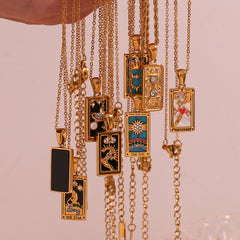 Fashion Tarot Necklace With Rhinestones Diamond Set