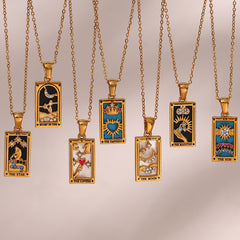 Fashion Tarot Necklace With Rhinestones Diamond Set