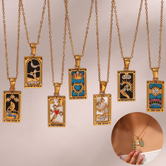 Fashion Tarot Necklace With Rhinestones Diamond Set