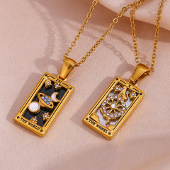 Fashion Tarot Necklace With Rhinestones Diamond Set