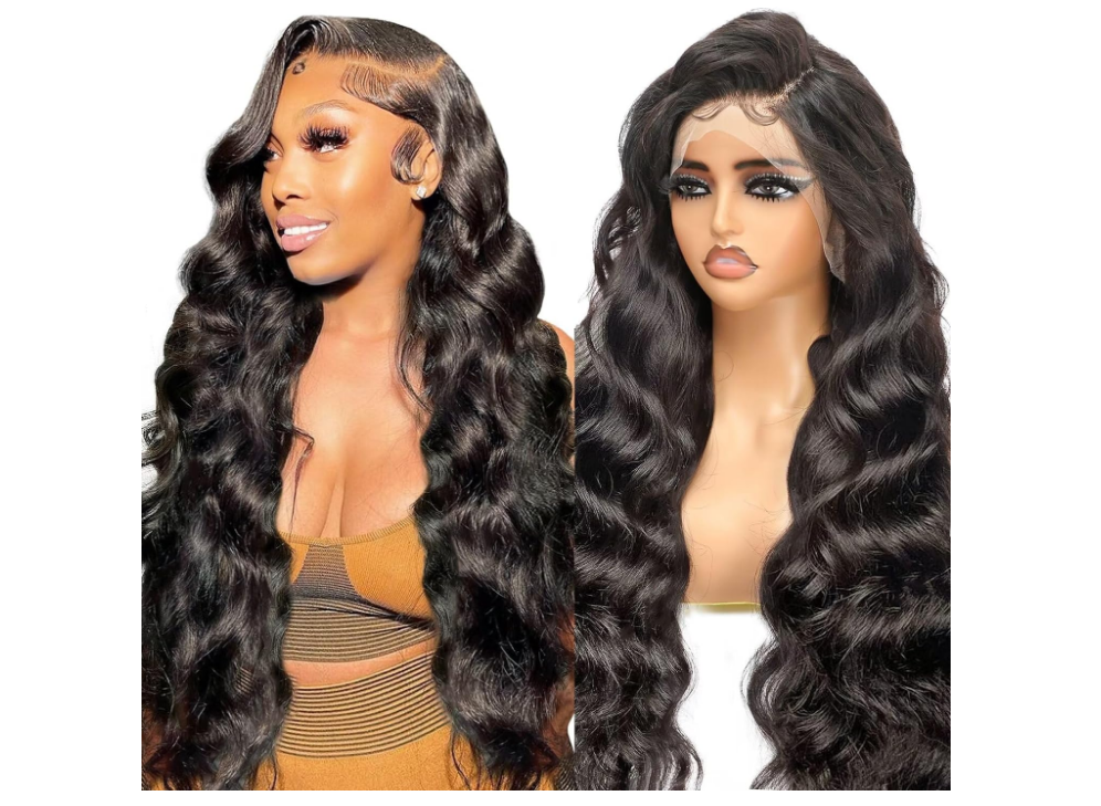 13x4 HD Lace Front Wigs Human Hair, 200 Density Body Wave Human Hair Wig For Black Women, Glueless Lace Frontal Wig Human Hair Pre Plucked, Black Brazilian Real Human Hair Wig